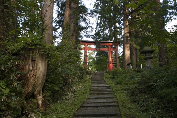 The torii gate entrance to Mount Haguro shrine. (Annie Wu/Epoch Times)